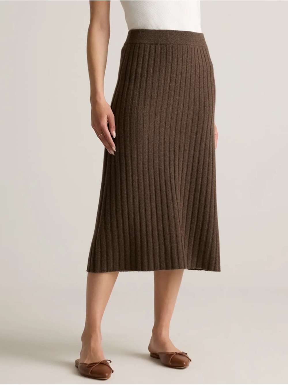 Quince Cashmere Midi Skirt (Altered)